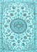 Medallion Light Blue Traditional Rug, tr1456lblu