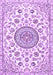 Machine Washable Medallion Purple Traditional Area Rugs, wshtr1456pur