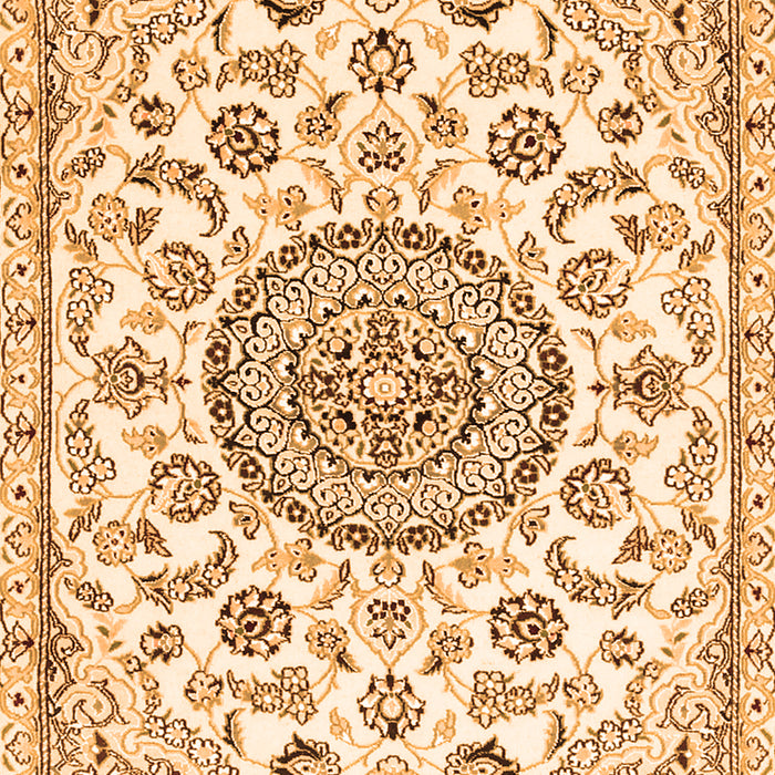Serging Thickness of Machine Washable Medallion Orange Traditional Area Rugs, wshtr1456org