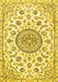 Machine Washable Medallion Yellow Traditional Rug, wshtr1456yw