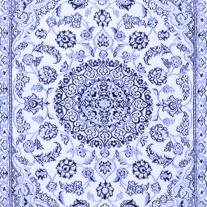 Medallion Blue Traditional Rug, tr1456blu