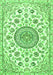 Medallion Green Traditional Rug, tr1456grn