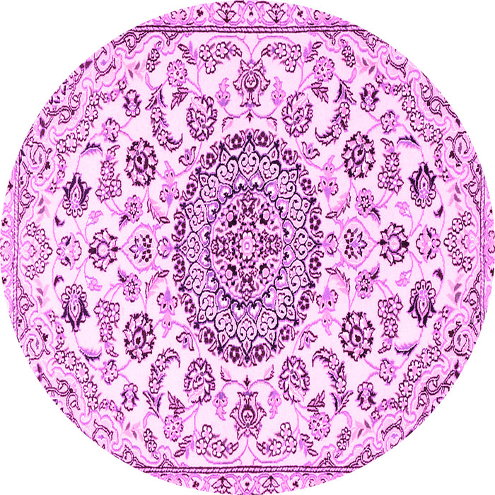 Round Medallion Pink Traditional Rug, tr1456pnk