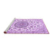 Sideview of Machine Washable Medallion Purple Traditional Area Rugs, wshtr1456pur