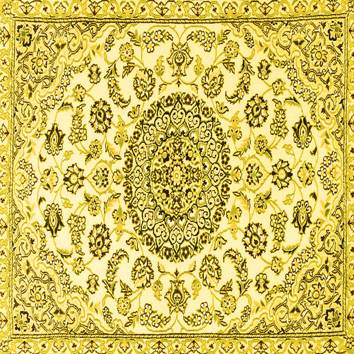 Square Medallion Yellow Traditional Rug, tr1456yw