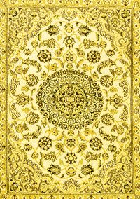 Medallion Yellow Traditional Rug, tr1456yw