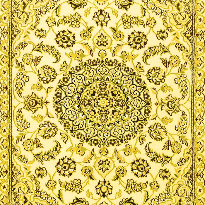 Medallion Yellow Traditional Rug, tr1456yw