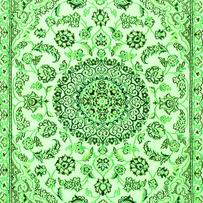 Serging Thickness of Machine Washable Medallion Green Traditional Area Rugs, wshtr1456grn