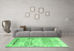 Machine Washable Persian Emerald Green Traditional Area Rugs in a Living Room,, wshtr1457emgrn