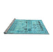 Sideview of Machine Washable Persian Light Blue Traditional Rug, wshtr1457lblu