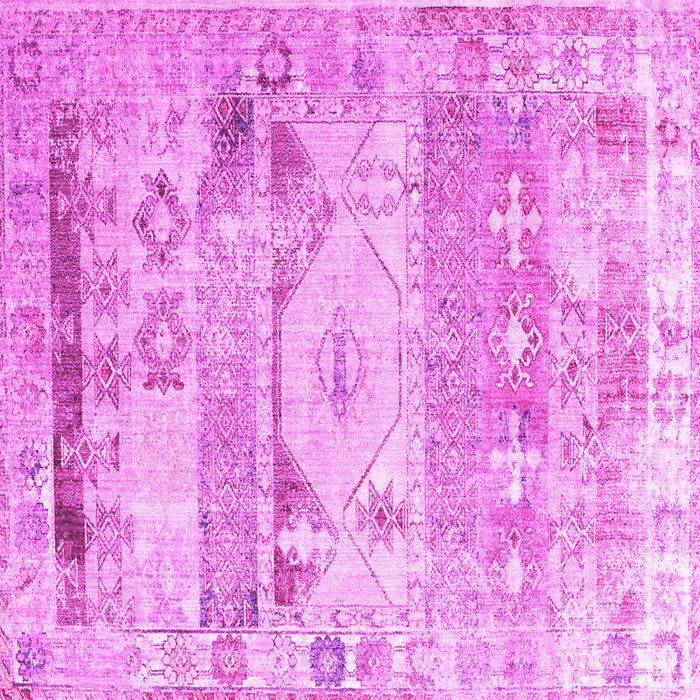 Square Machine Washable Persian Pink Traditional Rug, wshtr1457pnk