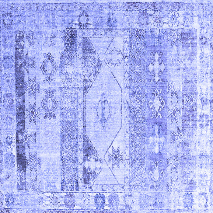 Square Persian Blue Traditional Rug, tr1457blu