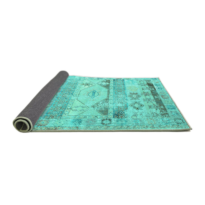 Sideview of Persian Turquoise Traditional Rug, tr1457turq