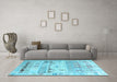 Machine Washable Persian Light Blue Traditional Rug in a Living Room, wshtr1457lblu