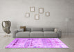 Machine Washable Persian Purple Traditional Area Rugs in a Living Room, wshtr1457pur