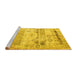 Sideview of Machine Washable Persian Yellow Traditional Rug, wshtr1457yw