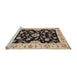 Sideview of Machine Washable Traditional Dark Brown Rug, wshtr1458