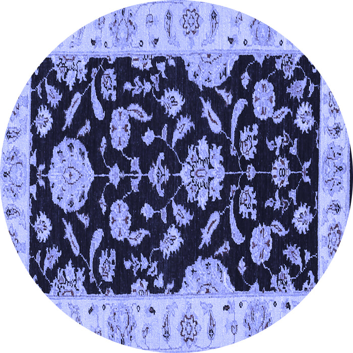 Round Persian Blue Traditional Rug, tr1458blu