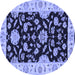 Round Persian Blue Traditional Rug, tr1458blu