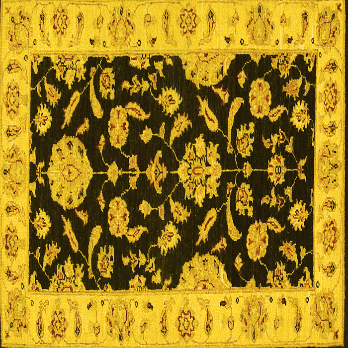 Square Persian Yellow Traditional Rug, tr1458yw