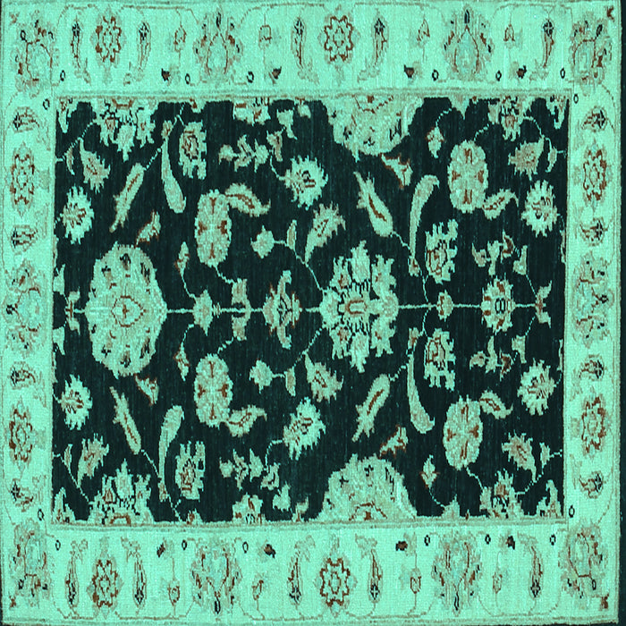 Square Machine Washable Persian Turquoise Traditional Area Rugs, wshtr1458turq