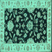 Square Machine Washable Persian Turquoise Traditional Area Rugs, wshtr1458turq