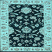 Square Persian Light Blue Traditional Rug, tr1458lblu