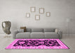 Machine Washable Persian Pink Traditional Rug in a Living Room, wshtr1458pnk