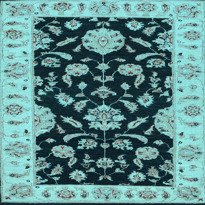 Square Machine Washable Persian Light Blue Traditional Rug, wshtr1458lblu