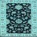 Square Machine Washable Persian Light Blue Traditional Rug, wshtr1458lblu