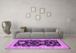 Machine Washable Persian Purple Traditional Area Rugs in a Living Room, wshtr1458pur