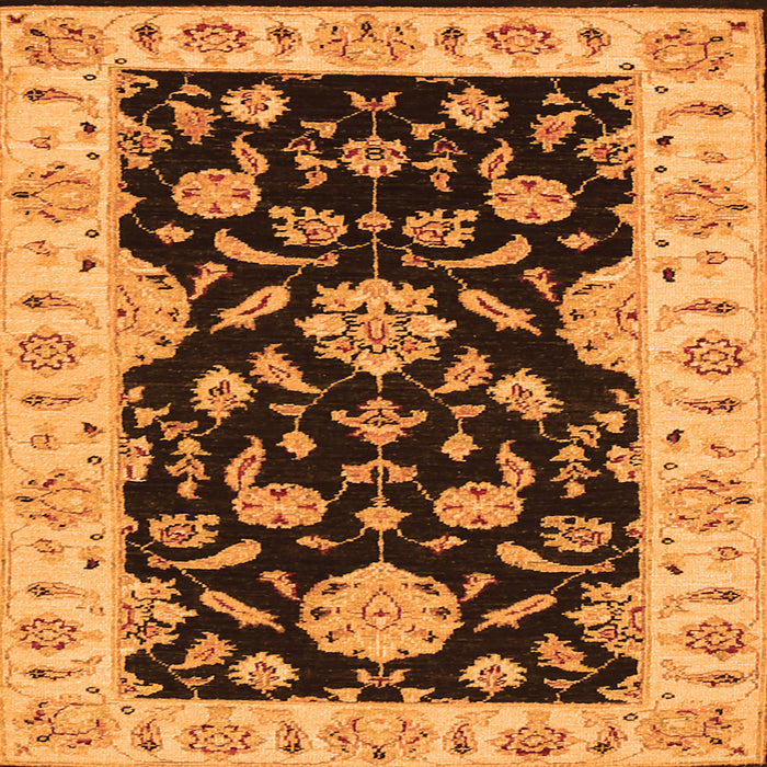 Serging Thickness of Persian Orange Traditional Rug, tr1458org