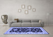 Machine Washable Persian Blue Traditional Rug in a Living Room, wshtr1458blu