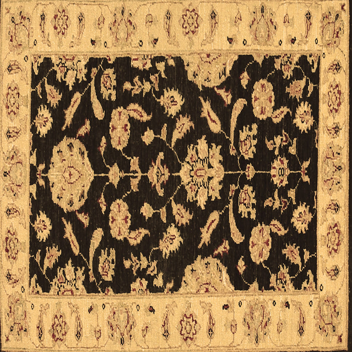Square Persian Brown Traditional Rug, tr1458brn