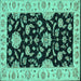 Square Persian Turquoise Traditional Rug, tr1458turq