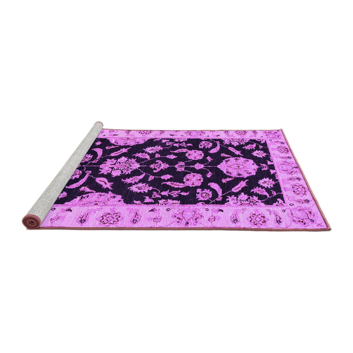 Sideview of Machine Washable Persian Purple Traditional Area Rugs, wshtr1458pur