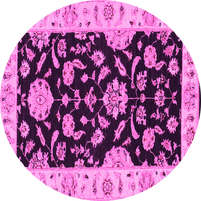 Round Persian Pink Traditional Rug, tr1458pnk