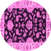 Round Persian Pink Traditional Rug, tr1458pnk