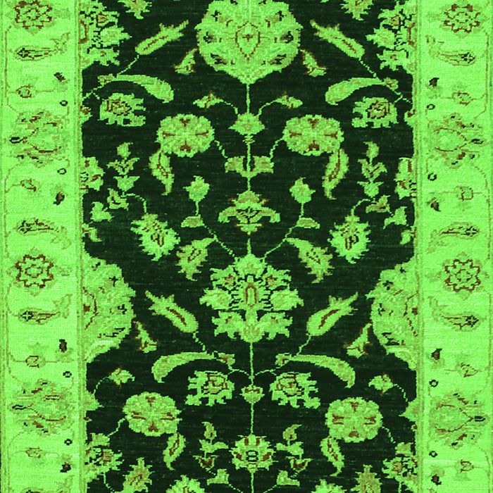 Serging Thickness of Machine Washable Persian Green Traditional Area Rugs, wshtr1458grn