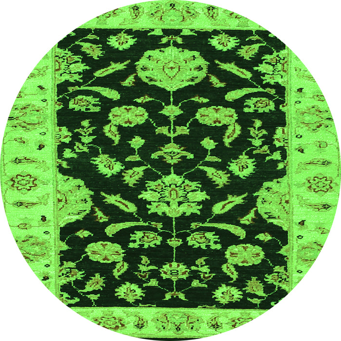 Square Persian Green Traditional Rug, tr1458grn