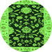 Square Persian Green Traditional Rug, tr1458grn