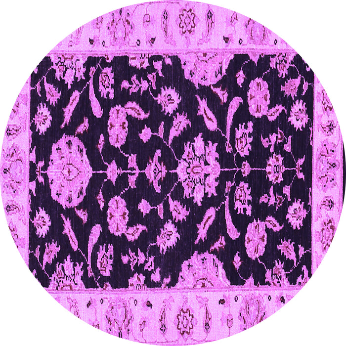 Round Persian Purple Traditional Rug, tr1458pur