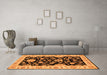 Machine Washable Persian Orange Traditional Area Rugs in a Living Room, wshtr1458org