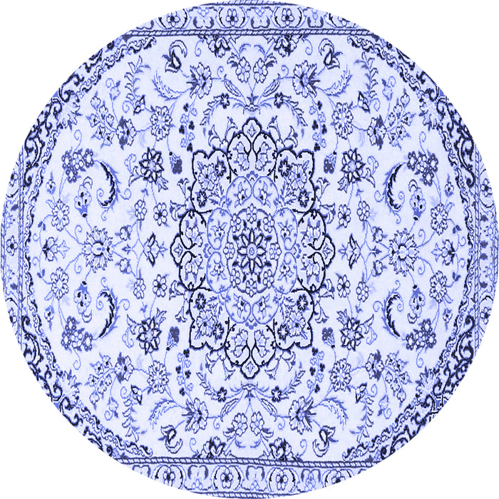 Round Persian Blue Traditional Rug, tr1459blu