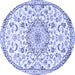 Round Persian Blue Traditional Rug, tr1459blu