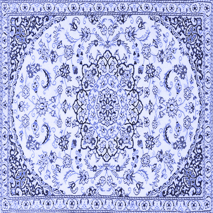 Square Persian Blue Traditional Rug, tr1459blu