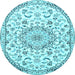 Round Persian Light Blue Traditional Rug, tr1459lblu