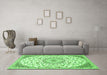 Machine Washable Persian Green Traditional Area Rugs in a Living Room,, wshtr1459grn