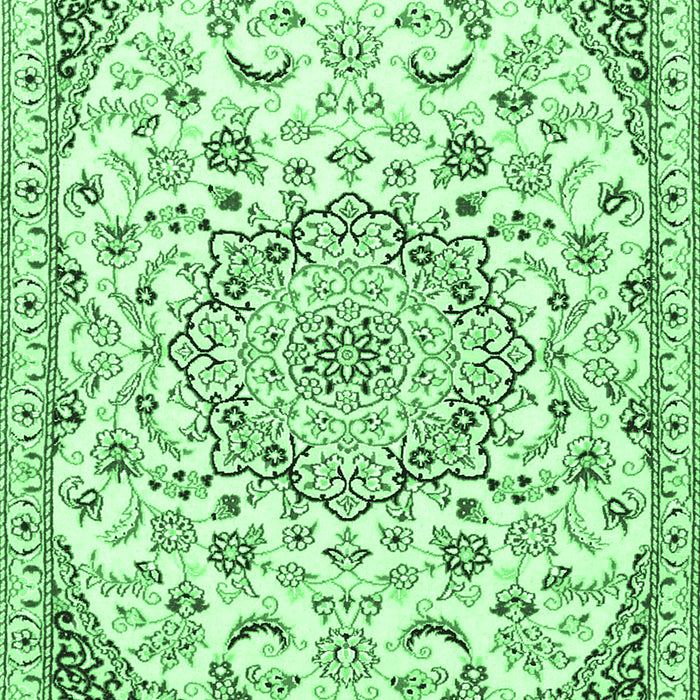 Machine Washable Persian Emerald Green Traditional Area Rugs, wshtr1459emgrn