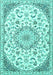 Machine Washable Persian Turquoise Traditional Area Rugs, wshtr1459turq